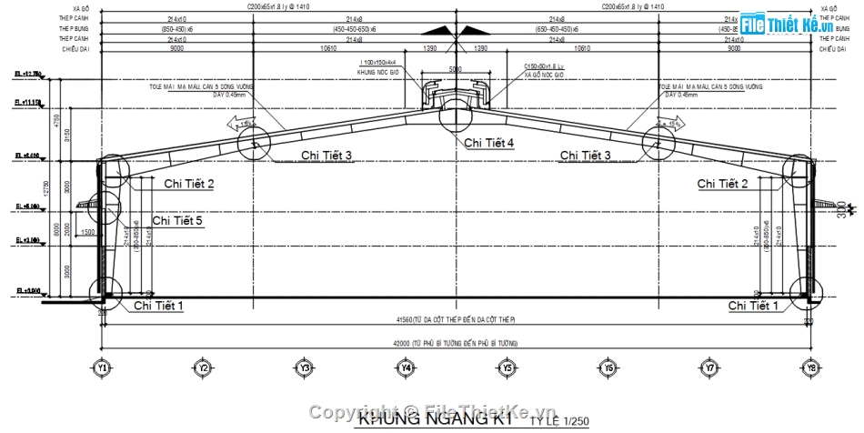 kết cấu thép,40m,chi tiết